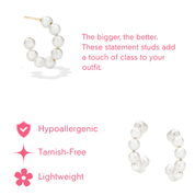 Chunky Modern Pearl Hoops