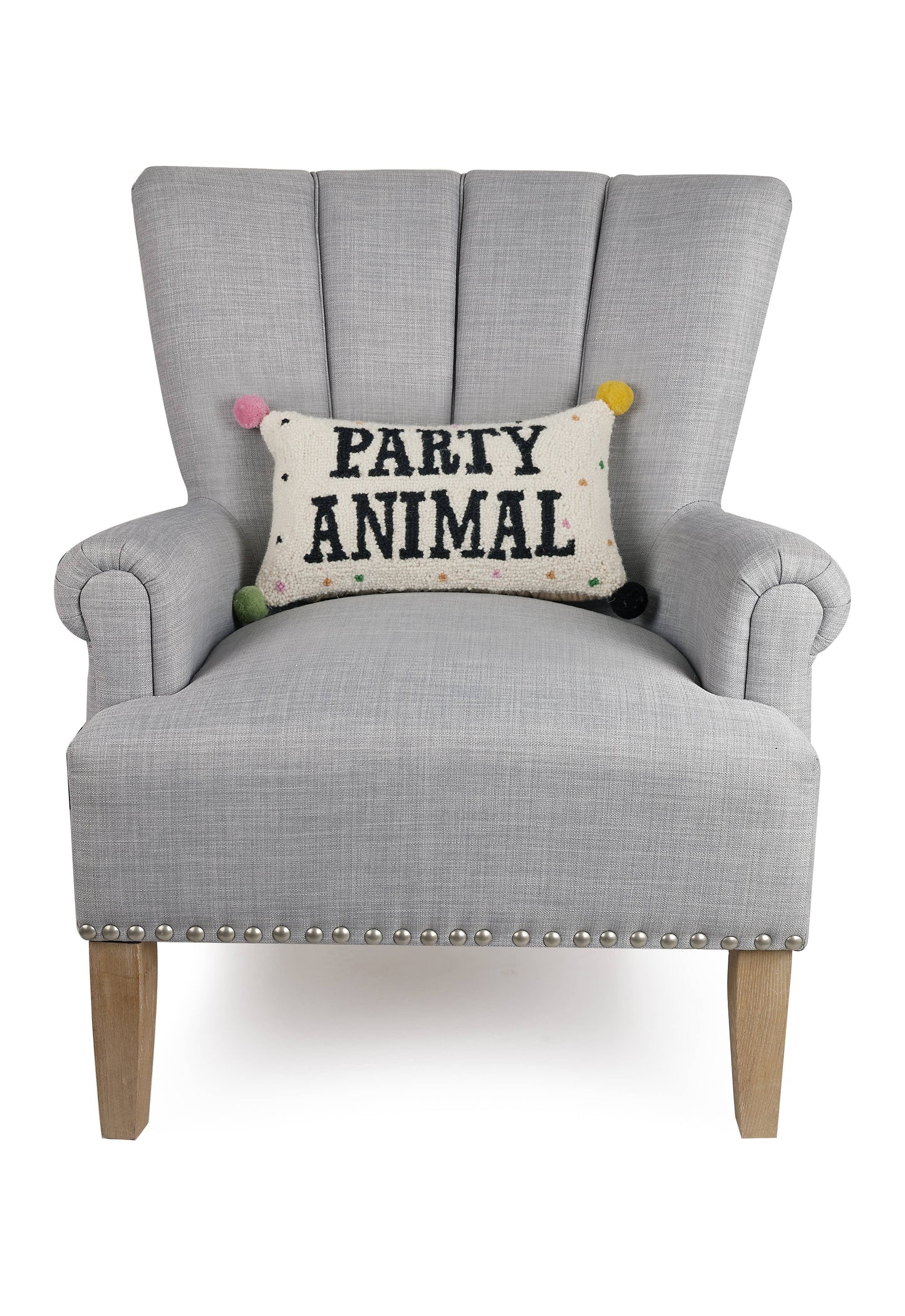 Party Animal w/Pom Pom Hook Pillow