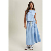 Blue Tank & Skirt Set