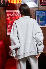 Gray Senior Mockneck Sweatshirt in a oversized