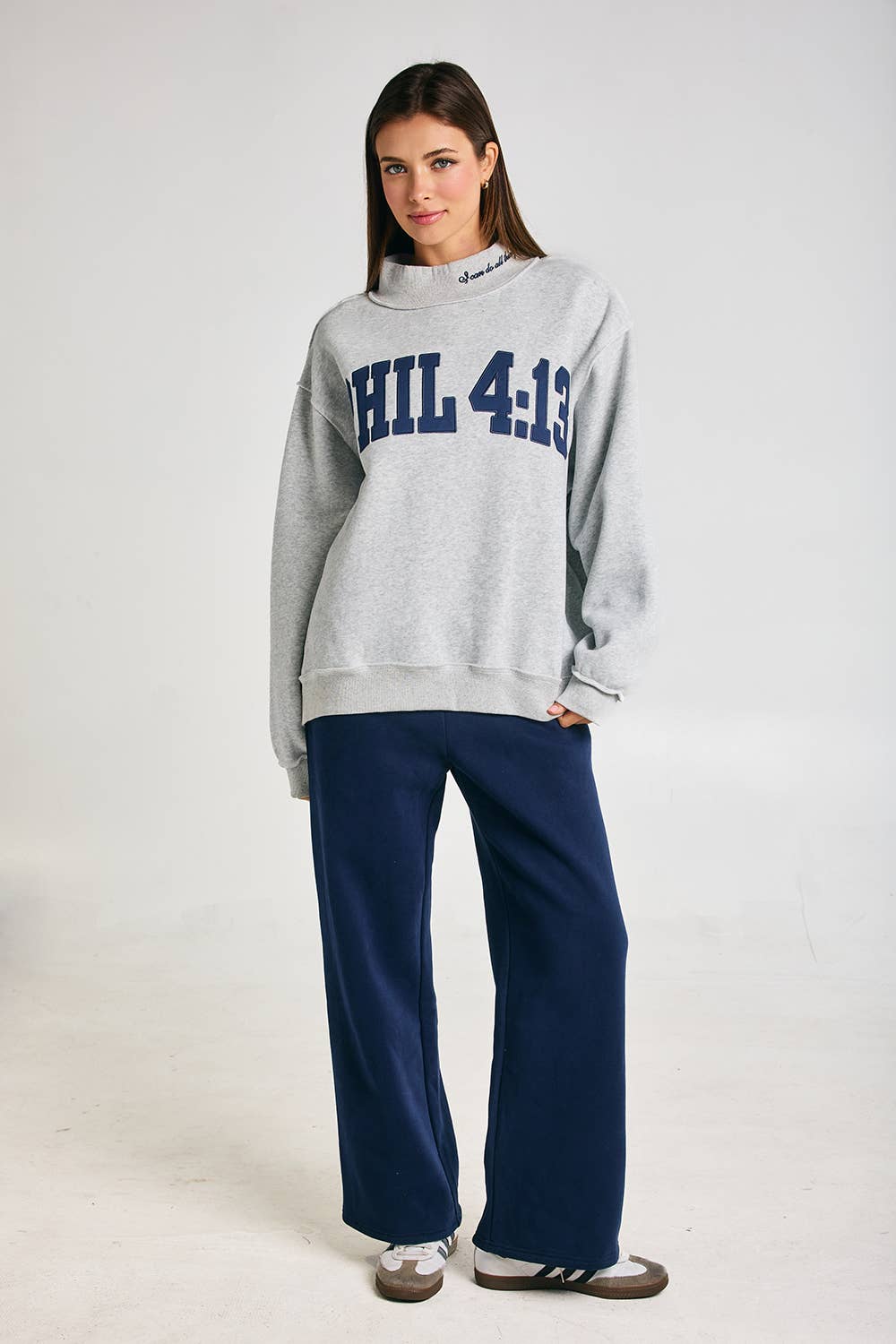 Gray PHIL 4:13 Mockneck