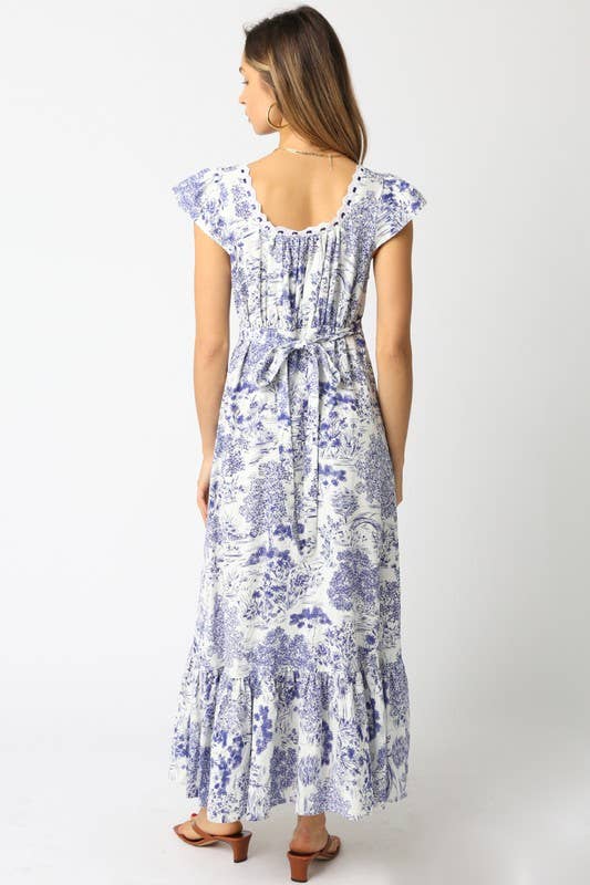 Blue Floral Maxi Dress