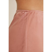 Coral Satin Lace Maxi Skirt