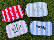 Stripe Cosmetic Bag with Tassel : Multi-Colored