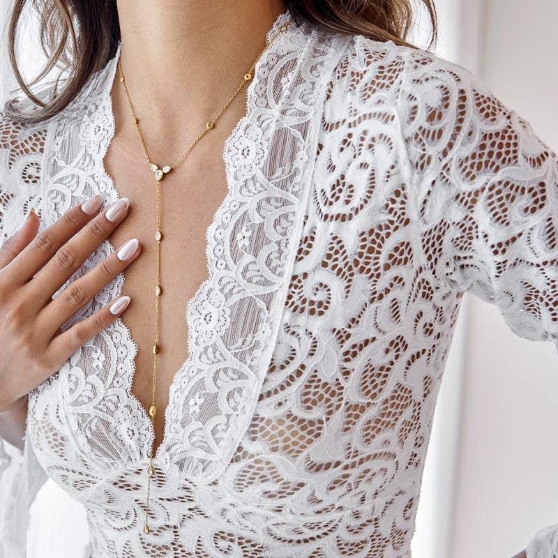 Gold Y Necklace