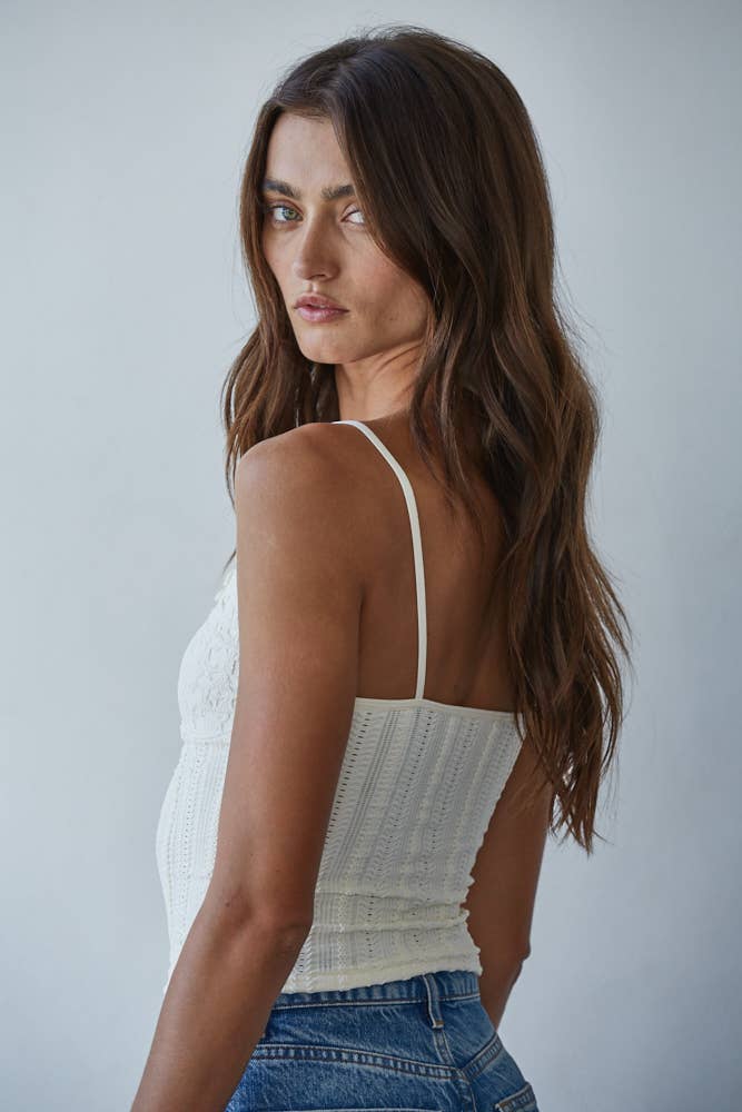 Cream Jacquard Pattern Top