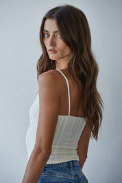 Cream Jacquard Pattern Top