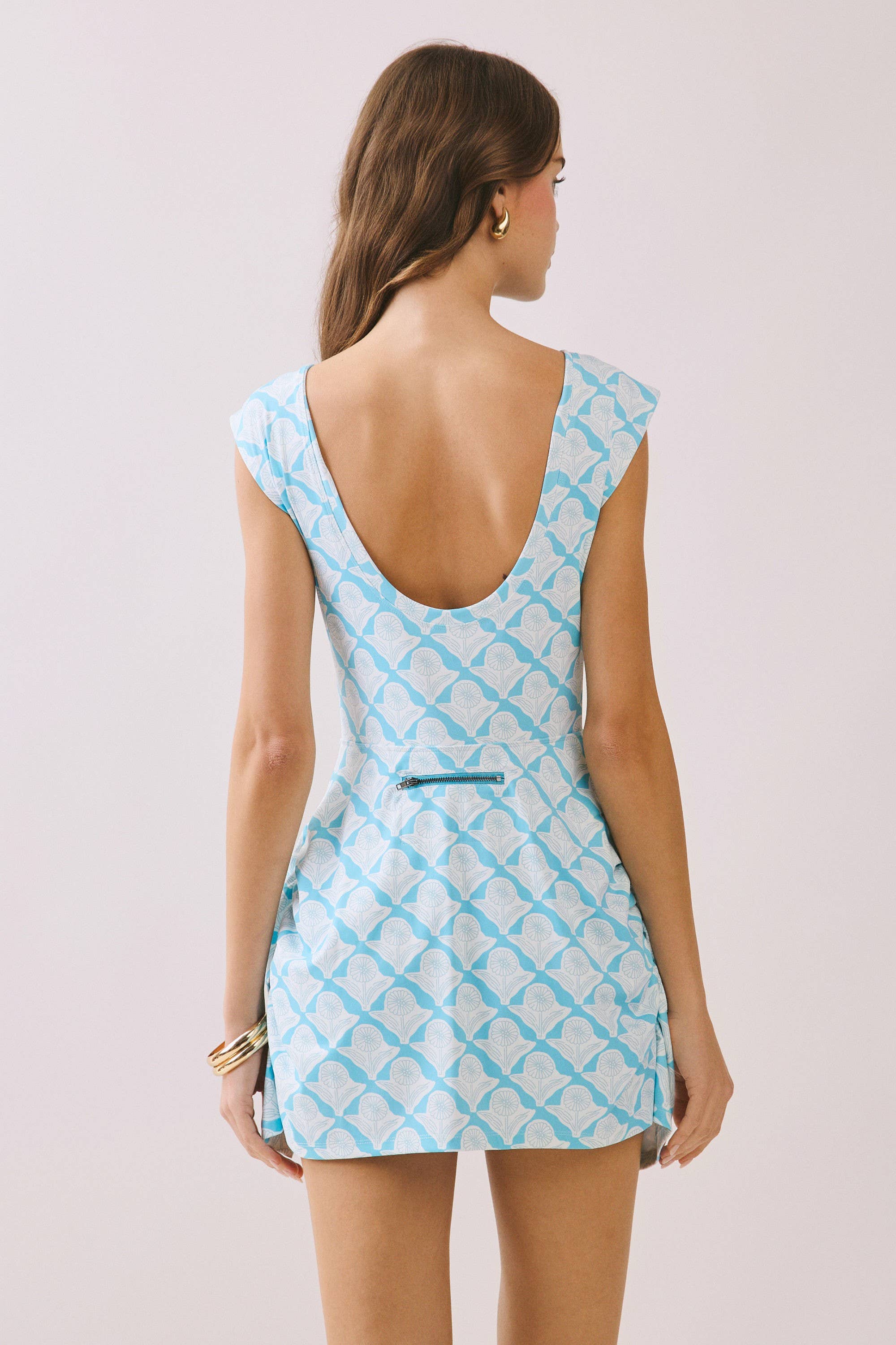 Blue Wrap Side Tie Detail Mini Dress