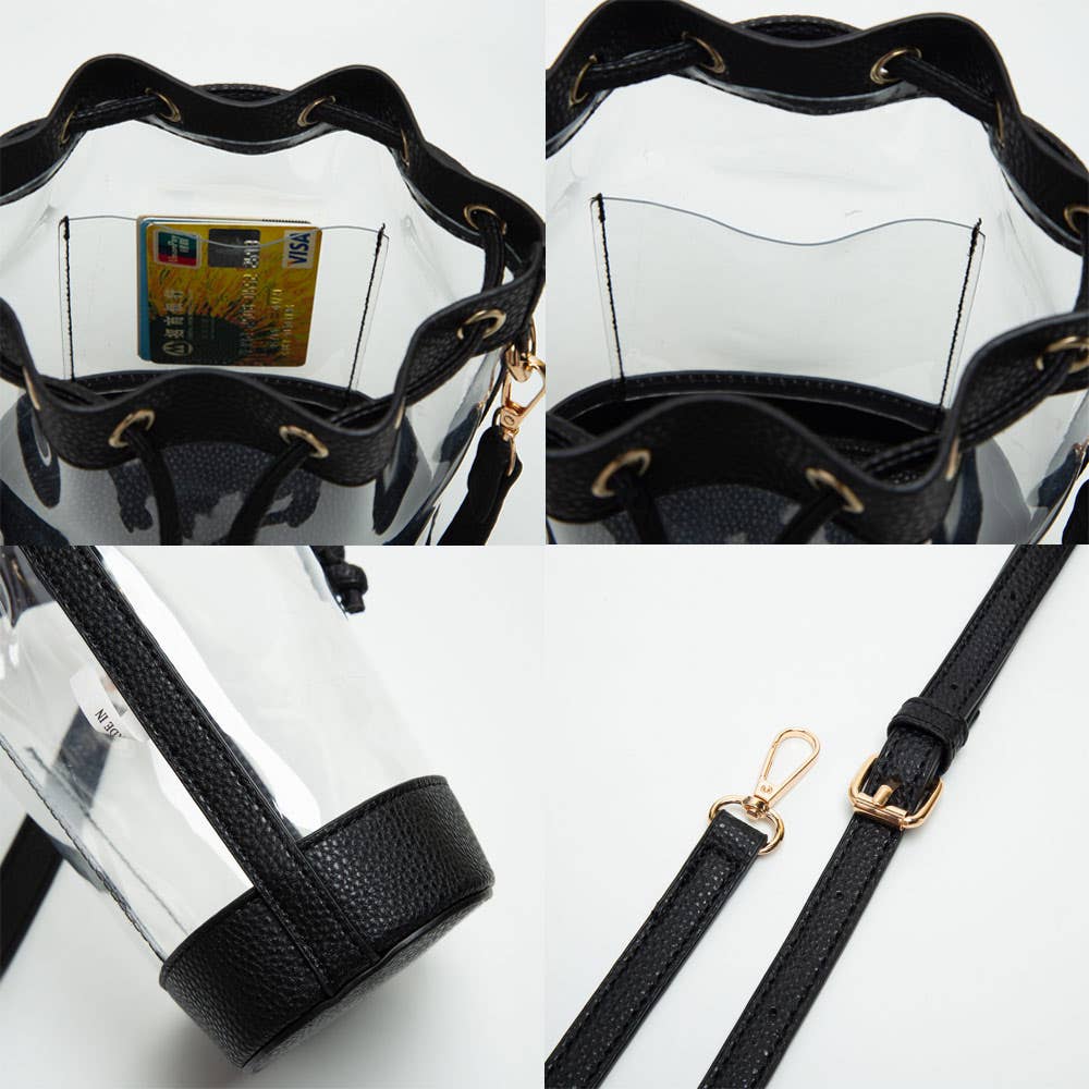 Gray Transparent Bucket Bag