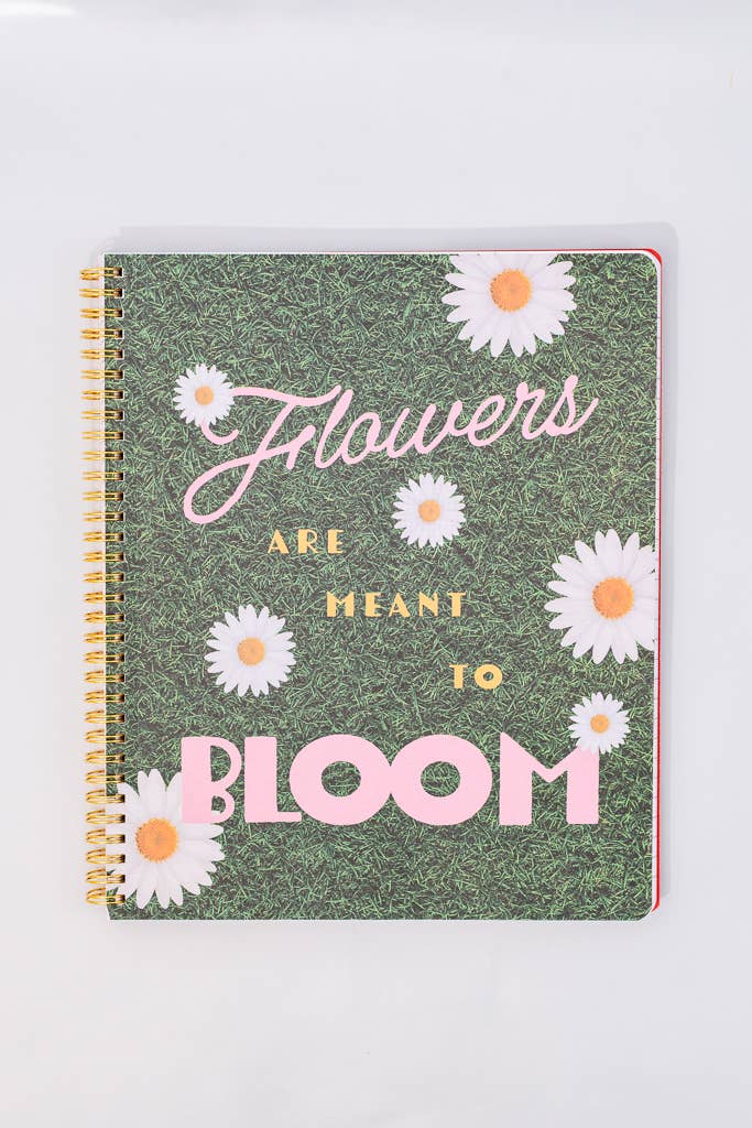 Rough Draft Large Notebook, Floral Stripe