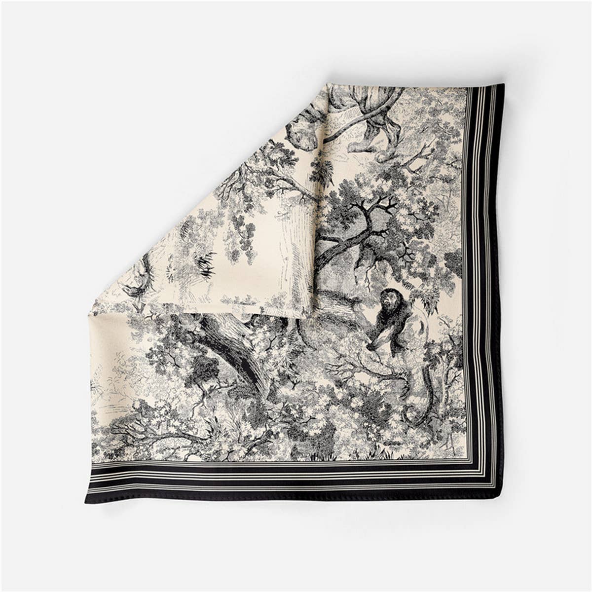 Black Vintage Versatile Square Scarf — view 6