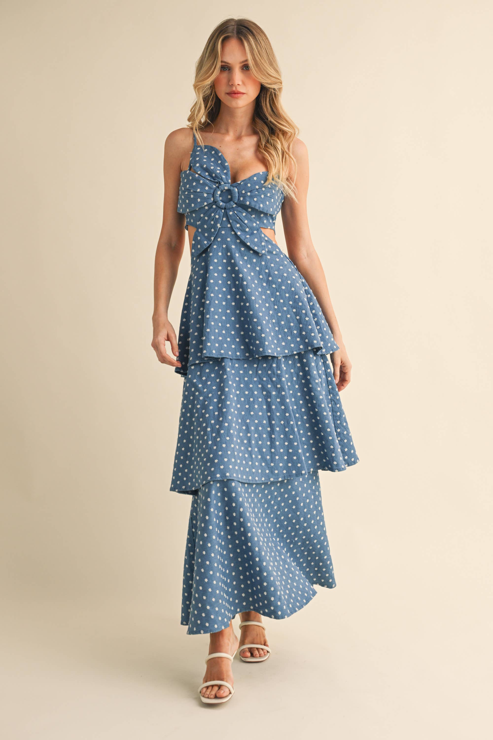 Floral Polka Dot Maxi Dress