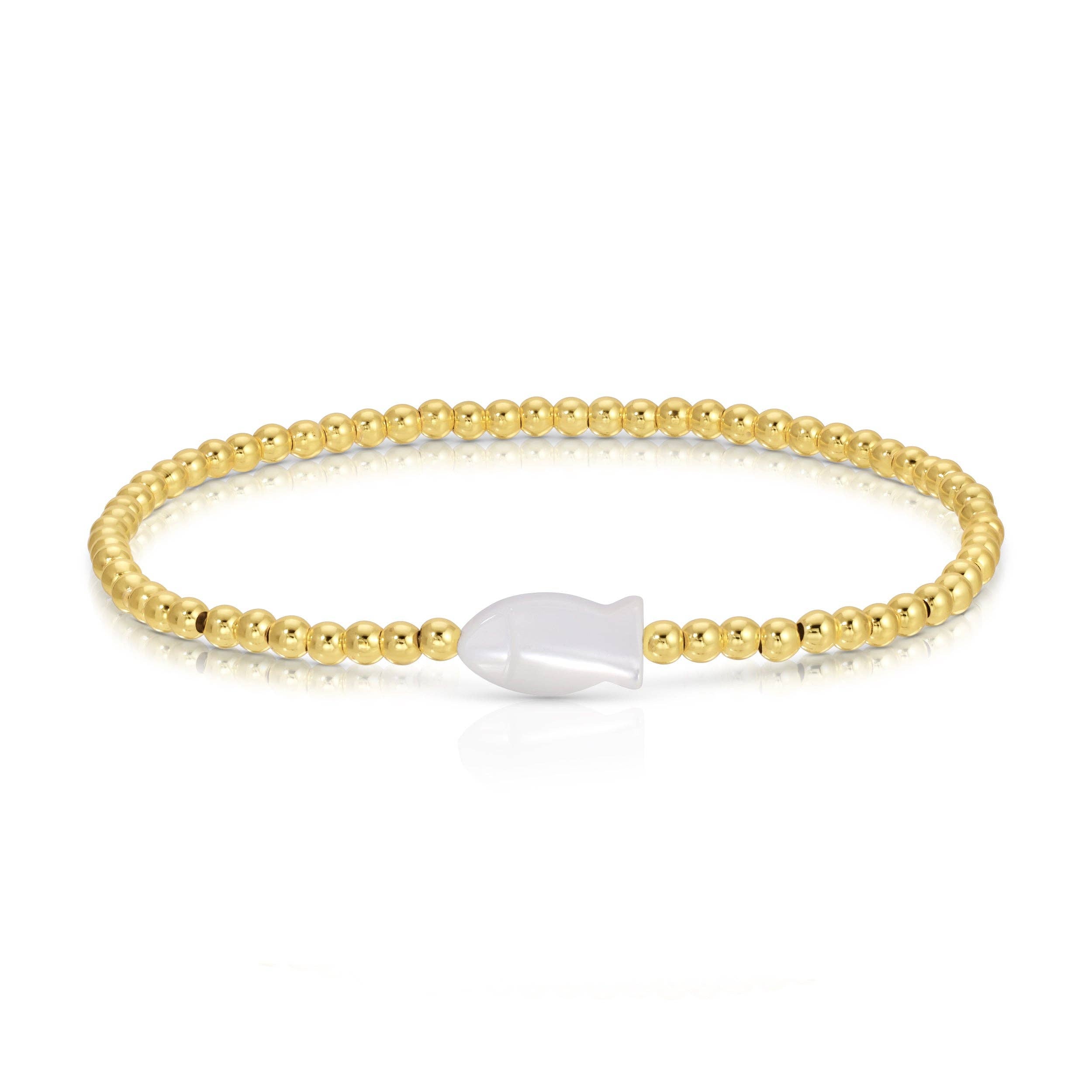 Stretch Bracelets with Fish-Shaped Shell