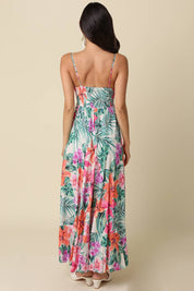 Green Tropical Maxi Dress
