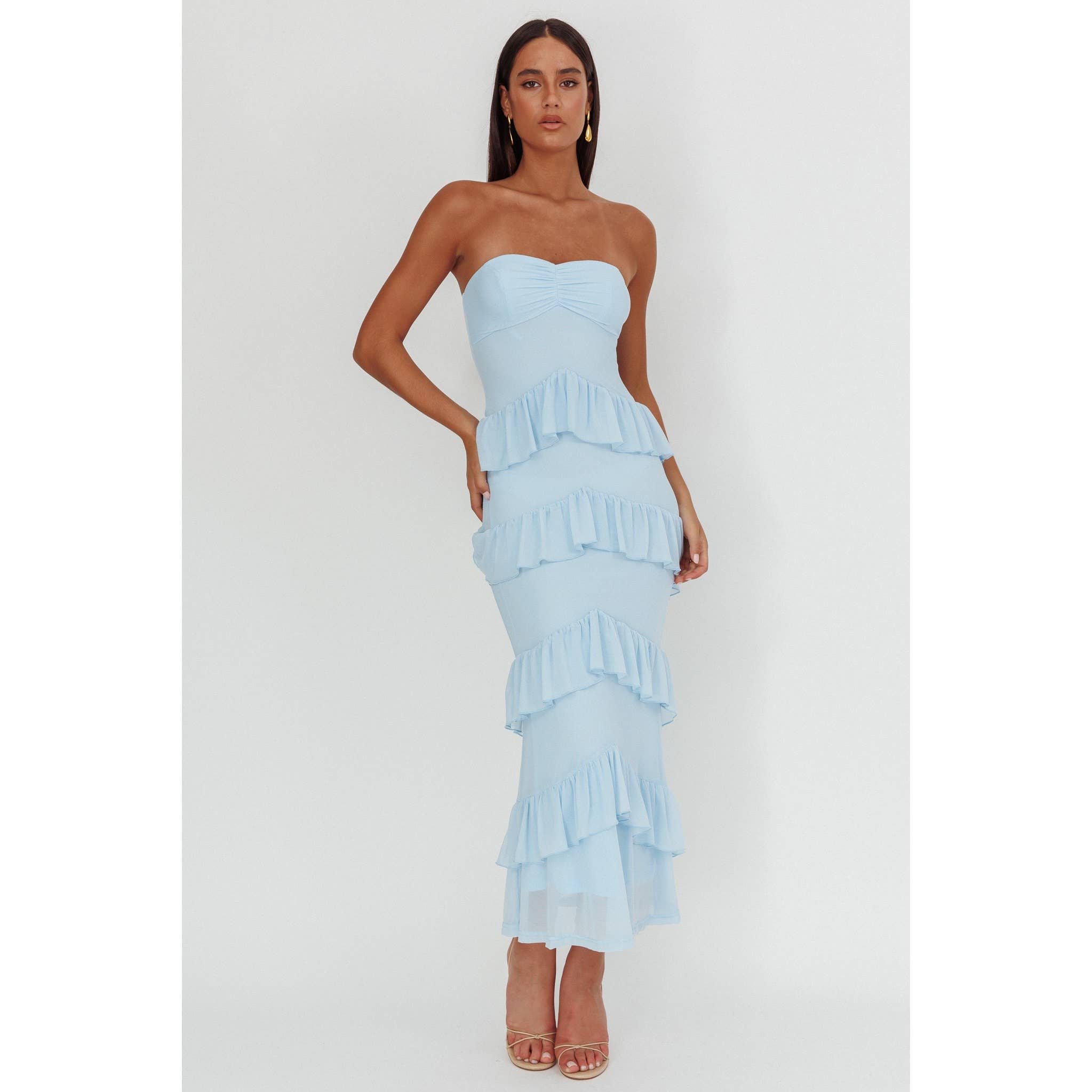 Blue Sweetheart Maxi Dress