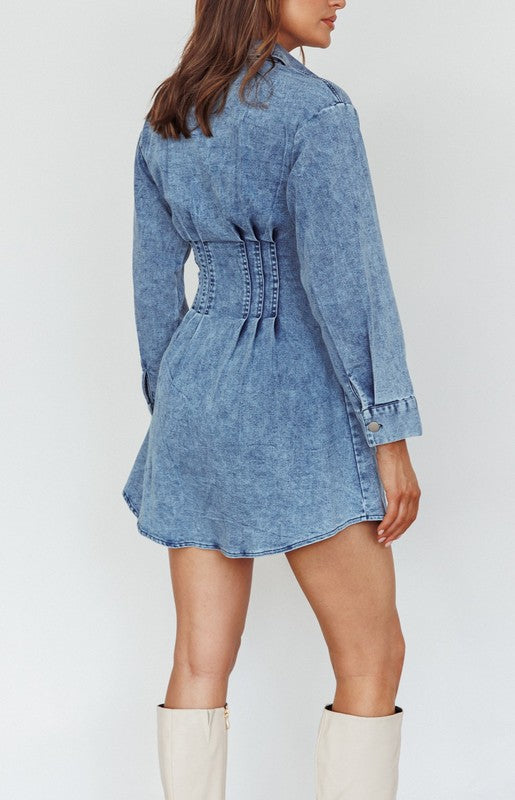 Long Sleeve Denim Dress