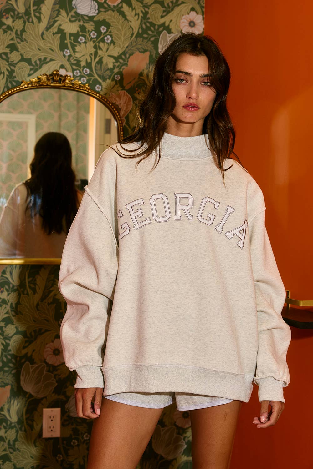 Georgia Embroidered MockNeck