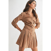 Striped Collared Shirt Dress