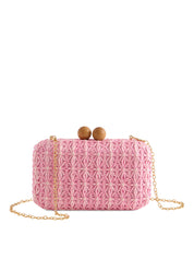 Pink Textured Clutch