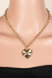 Intricate Bursting Heart Pendant Necklace
