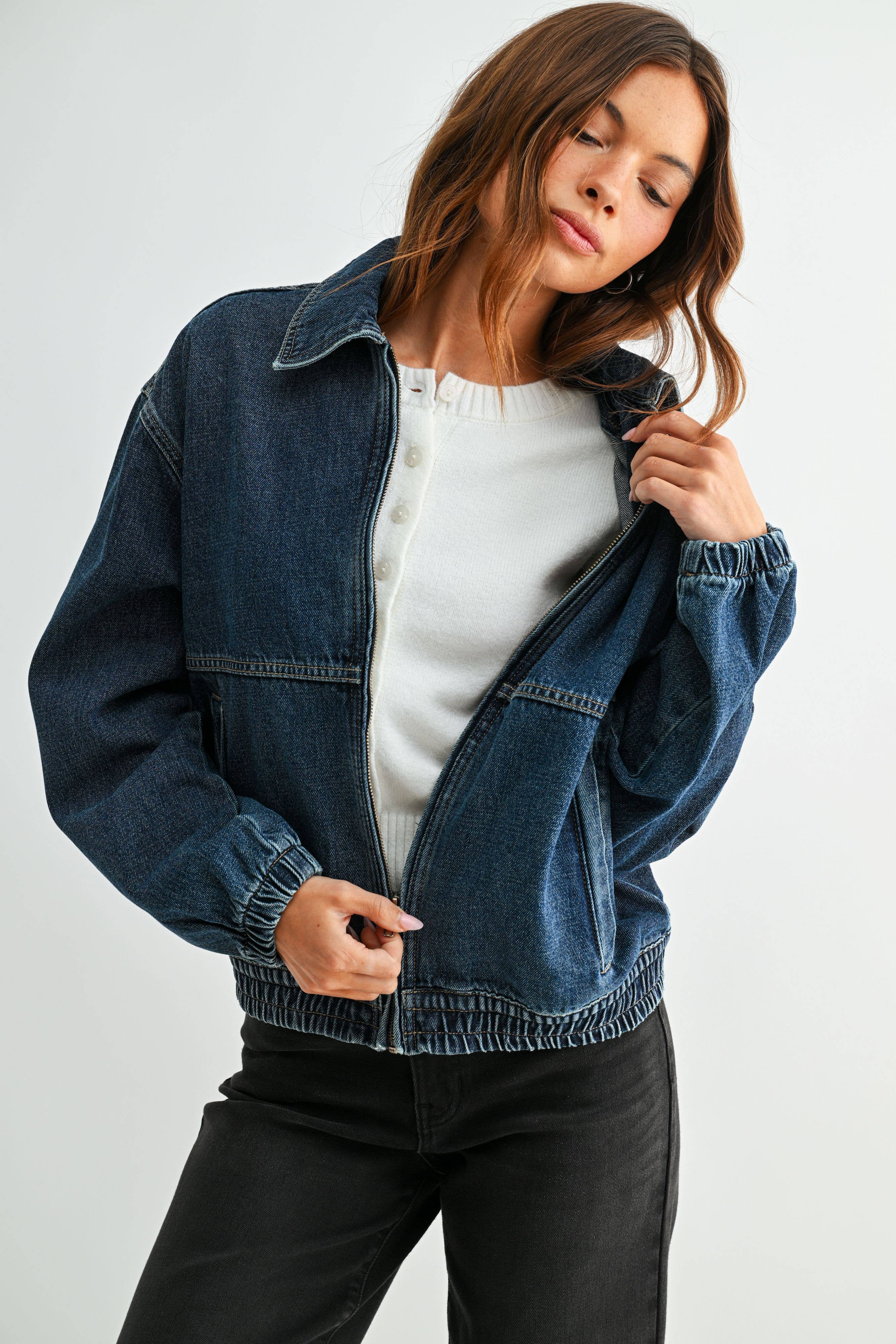 Denim Zip Up Jacket