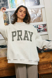 Pray Gingham Appliqué Mockneck