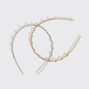 Recycled Plastic Zigzag Headbands 2pc Set - Gold & Silver
