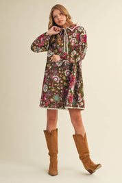 Exclusive Print Blanket Mini Dress