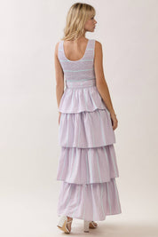 Smocked Waist Tie Maxi Dress