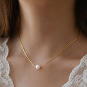 18K Stainless Steel Pearl Necklace