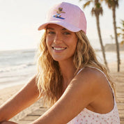 Light Pink Surfing Bear Trucker Hat