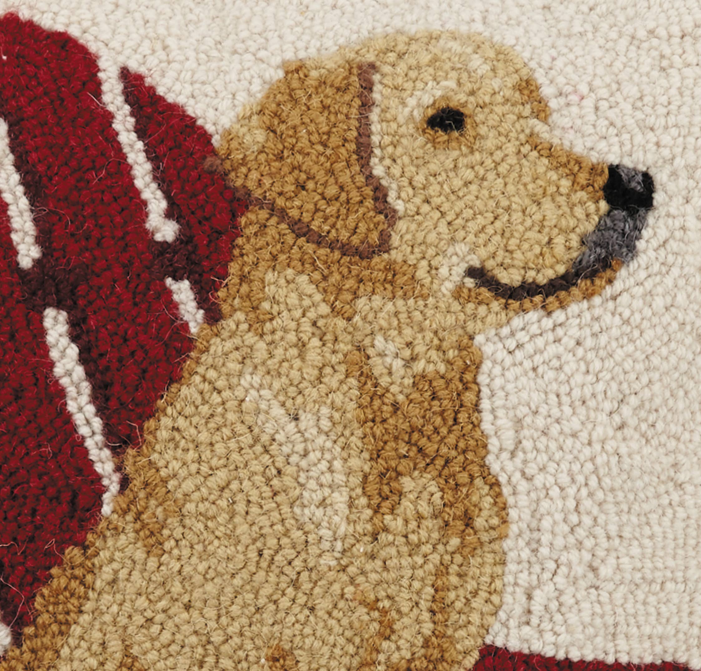 Retriever Dog With Adirondack Hook Pillow