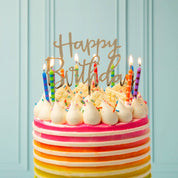 Striped Multicolor Candles - 24 Pack showing 24 count