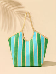 Blue & Green Striped Tote