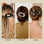 Jet Black Med. Round Flat Hair Clip
