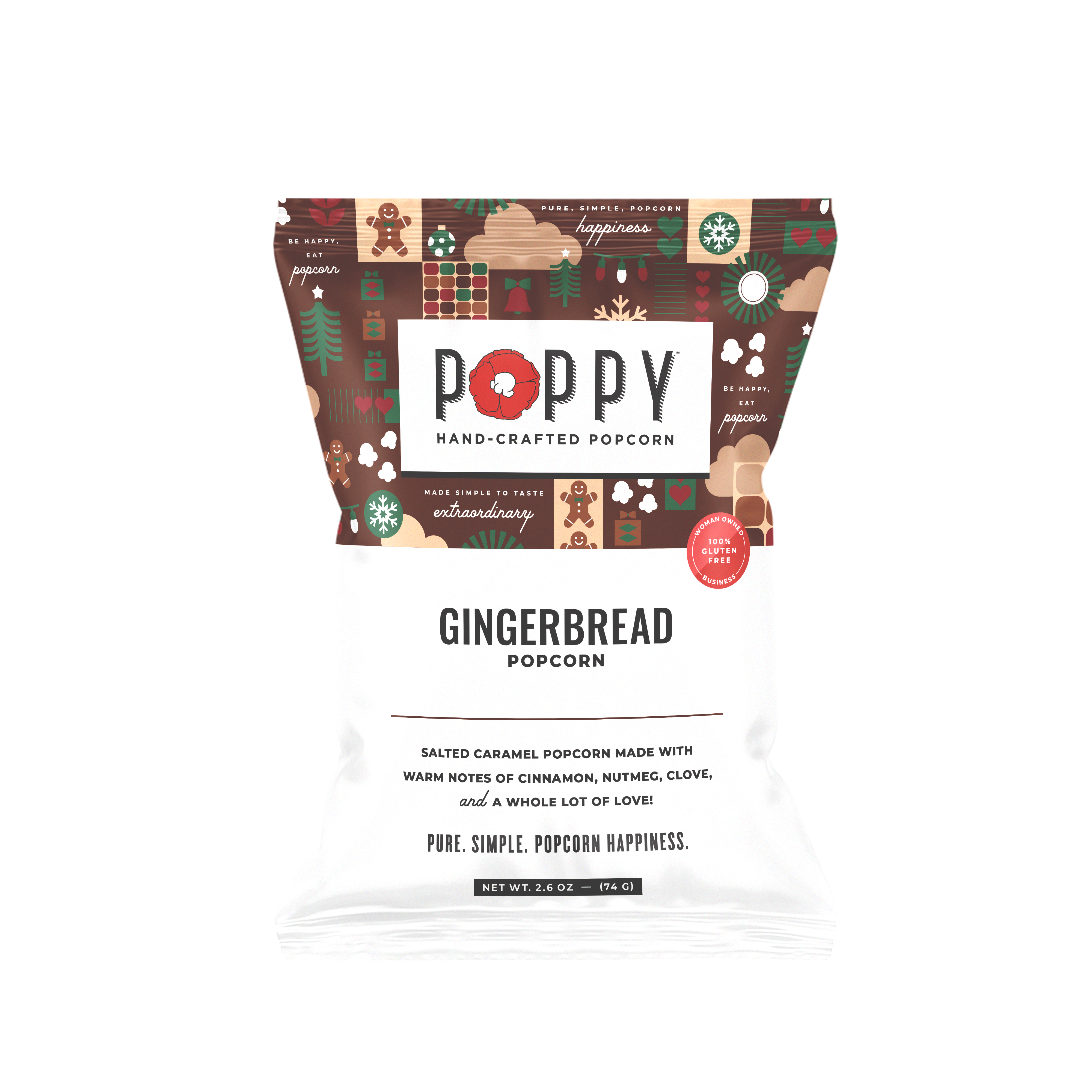 Gingerbread Popcorn Snack Bag