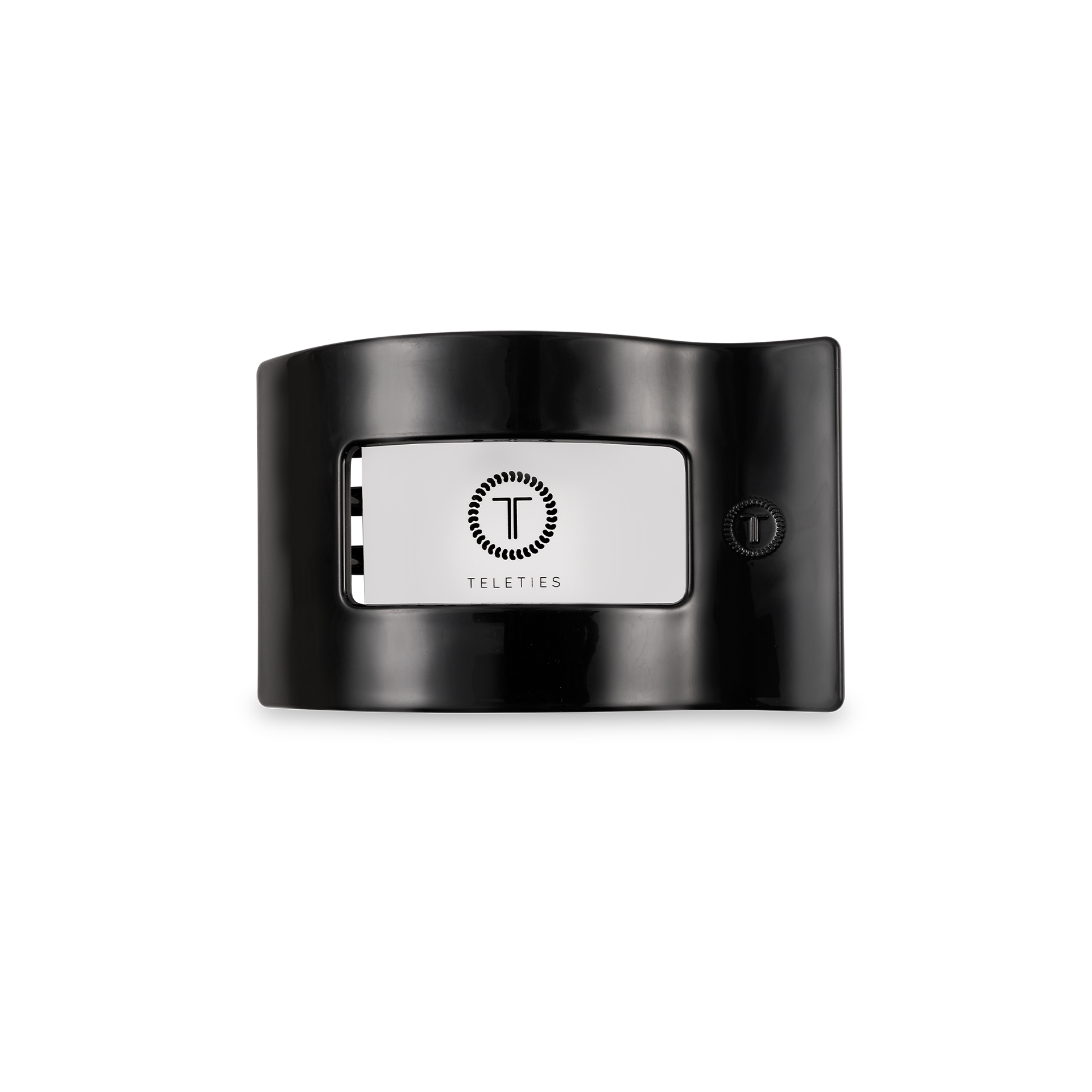 Jet Black Small Flat Rectangle Hair Clip