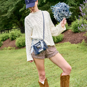 Navy Stadium Tote With Strap from Ninety Nine Boutique