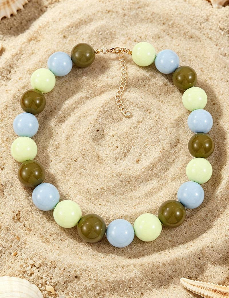 Green & Blue Ball Bead Necklace