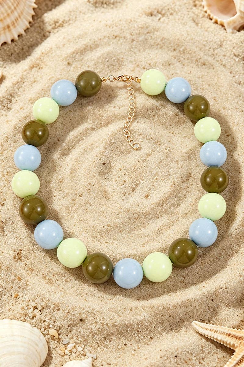 Green & Blue Ball Bead Necklace