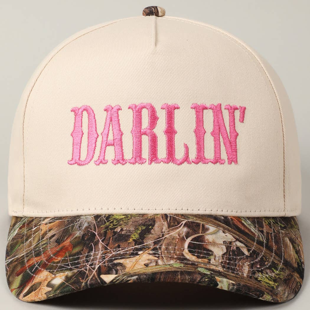 Camo DARLIN' Embroidery Trucker Hat