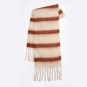 Red Retro Stripe Fleece Scarf — view 10
