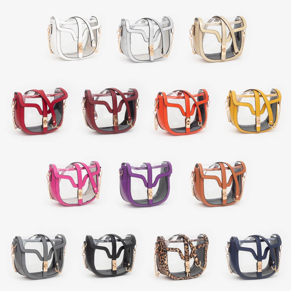 Clear Transparent Saddle Bag
: Gold
