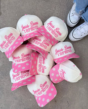 Pink Polka Dot Jesus Saves I spend trucker hat