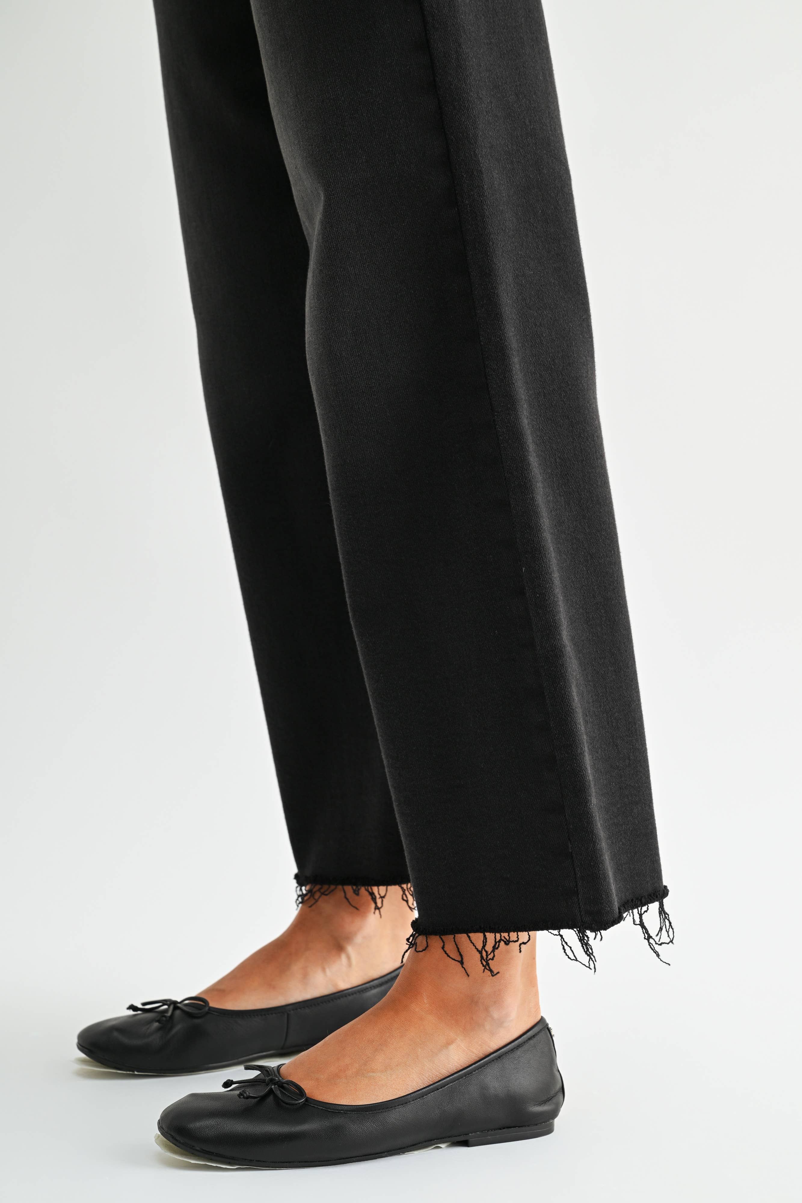 Black Cropped Wide Leg Jeans
