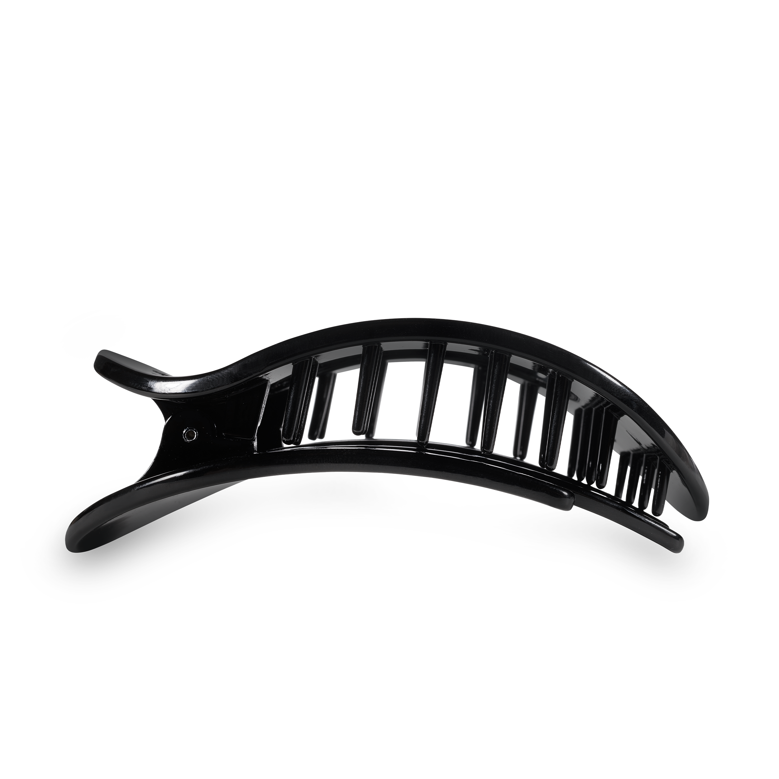 Jet Black Large Round Flat Hair Clip