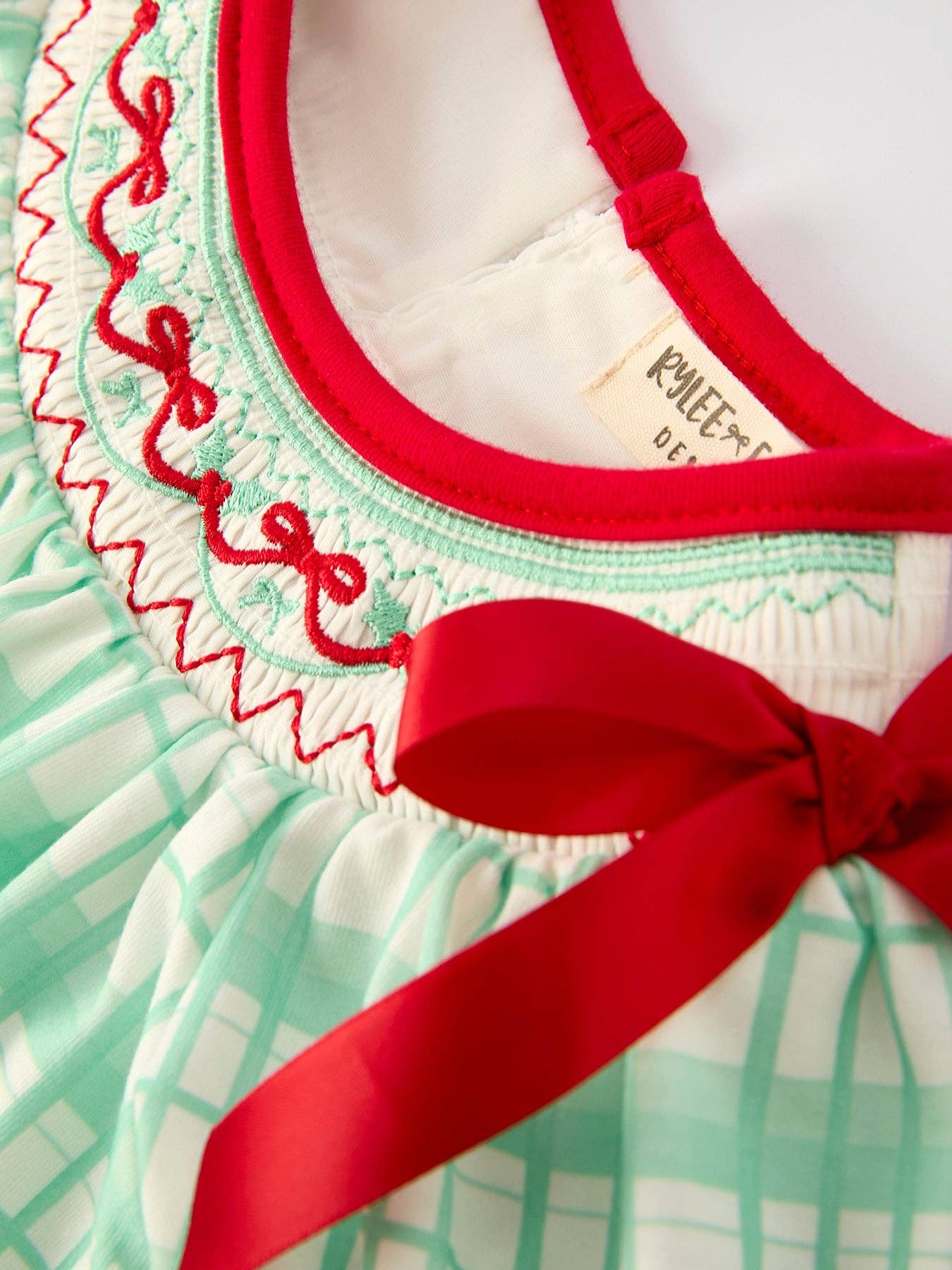 Green Plaid Christmas Romper