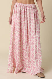 Pink Floral Maxi Skirt
