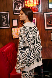 Zebra Mockneck Sweatshirt in Soft cozy fleece