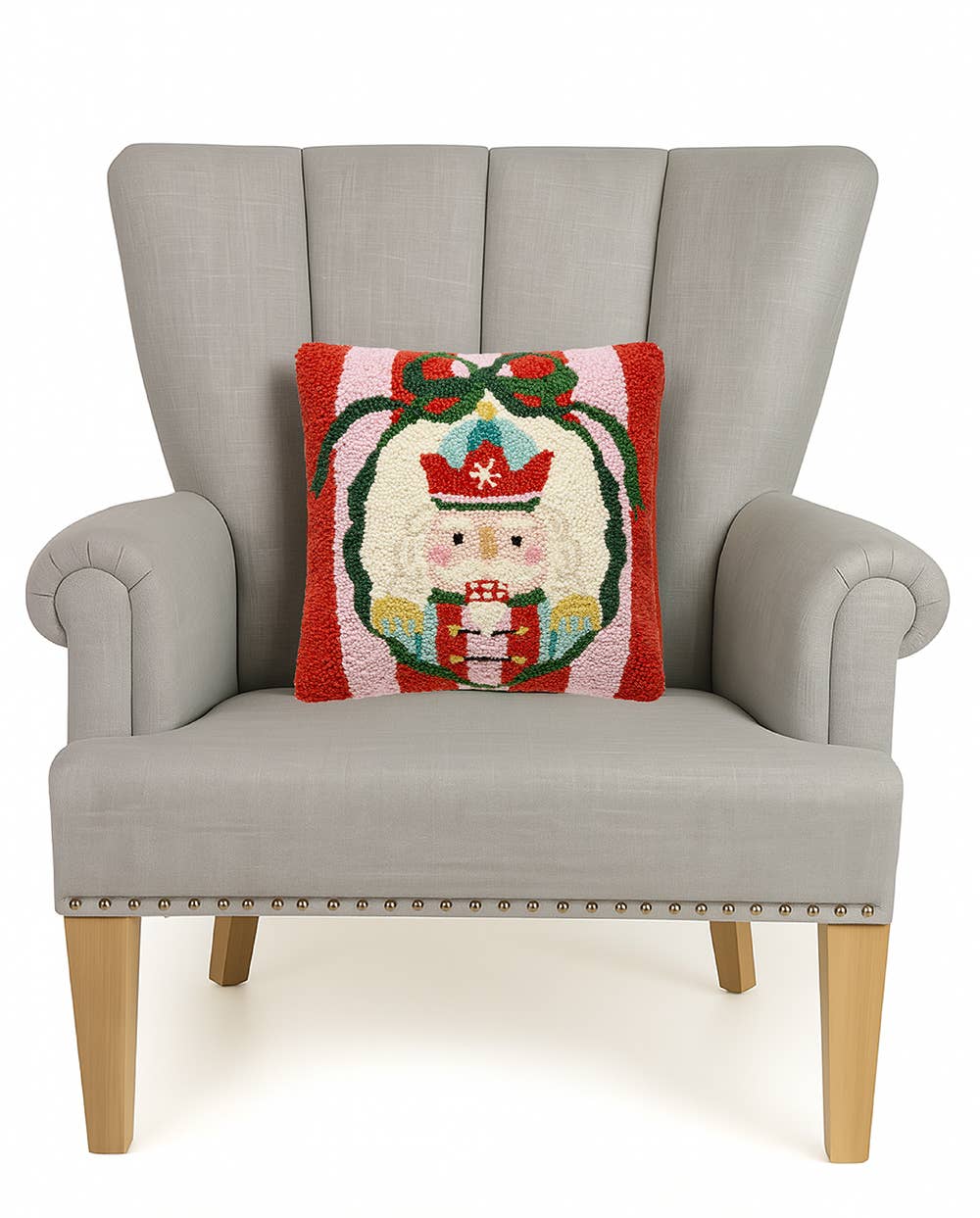 Red Holiday Frames Nutcracker Hook Pillow